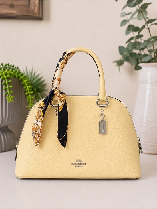Coach Handbags - Coach Katy Satchel 2553 Vanilla Butter Yellow | Crossgrain Leather Bag